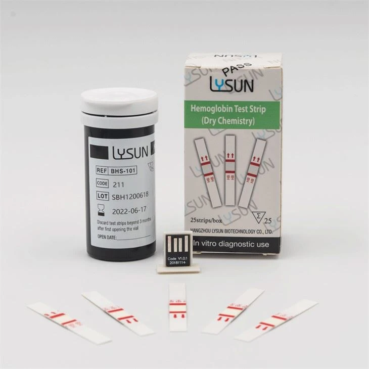 LYSUN Cheap Hemoglobin HB Meter HCT Analyzer BHM-102 With 25pcs Test Strip