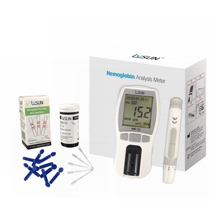 Analizador de hemoglobina HCT LYSUN BHM-102 con medidor de prueba de hematología con tira reactiva