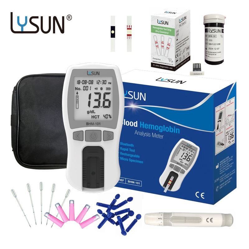 Medidor de análisis de hemoglobina con tiras de prueba, máquina profesional de suministro de fábrica