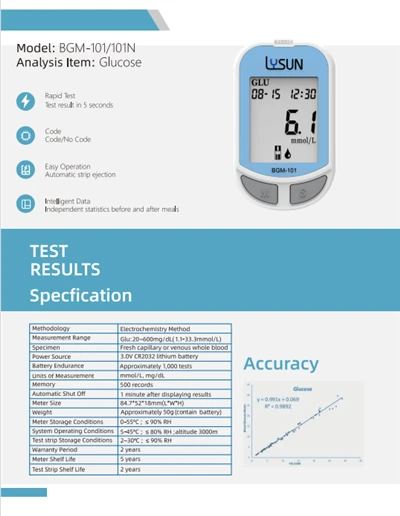 Kit de prueba de azúcar en sangre para diabetes Medidor de glucosa