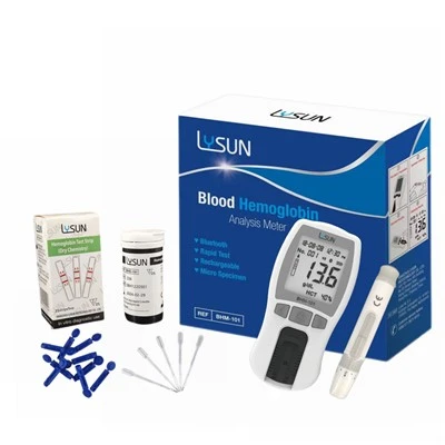 Lysun BHM-101 Analizador de hemoglobina Monitor de prueba Uso doméstico Tiras reactivas para medidor de hemoglobina