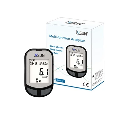Medidor de glucosa en sangre, ácido úrico y cetonas en sangre Lysun GUK-101