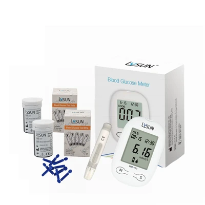 Medidor de dispositivo de medición de azúcar Lysun Blood Sugar Monitor con tiras lancetas